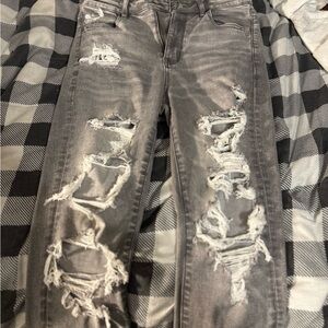 American Eagle Outfitters Ripped Gray Skinny Jeans